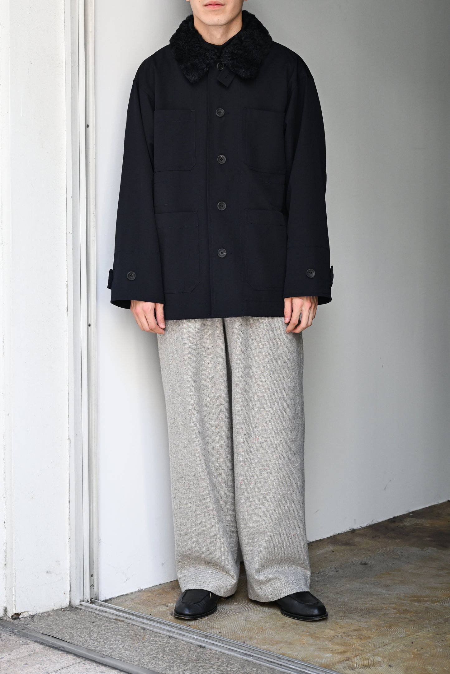 POSTELEGANT / Wool Blouson -NAVY