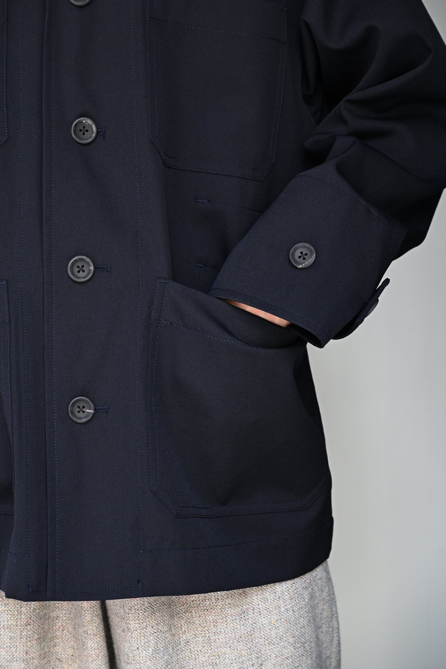 POSTELEGANT / Wool Blouson -NAVY