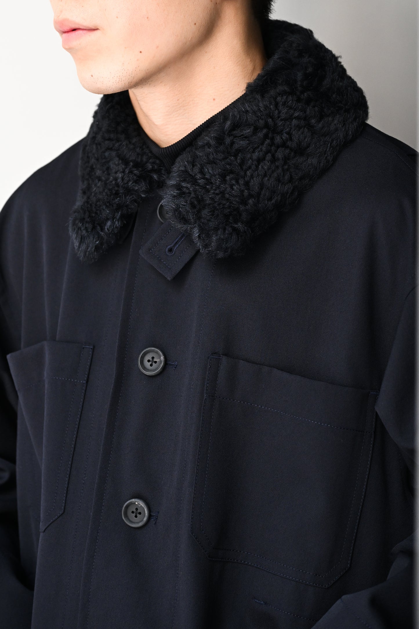 POSTELEGANT / Wool Blouson -NAVY
