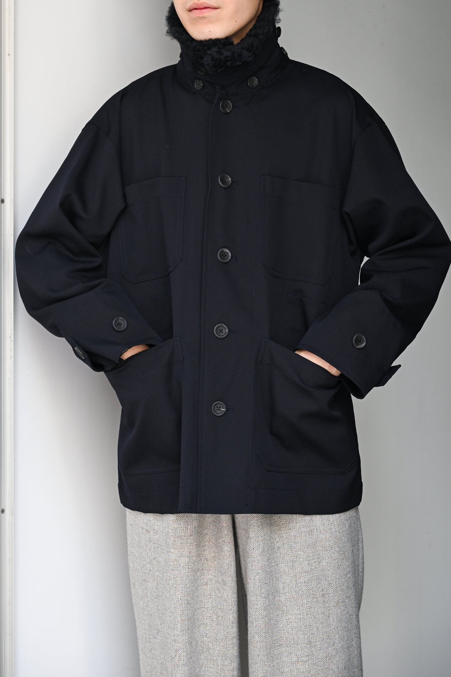 POSTELEGANT / Wool Blouson -NAVY