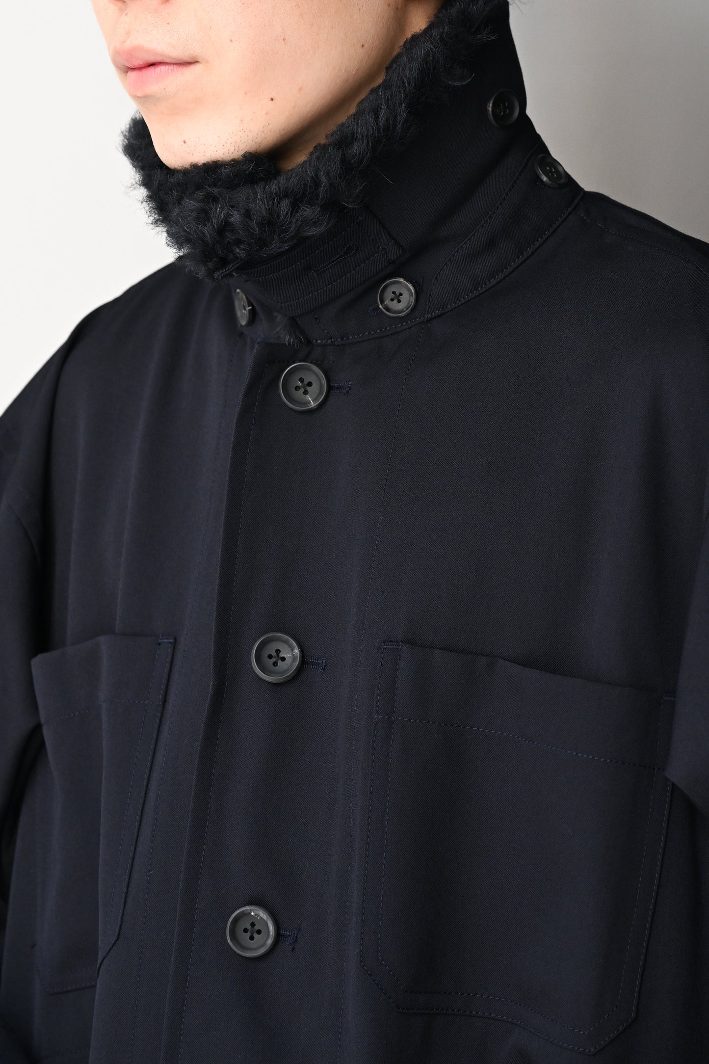 POSTELEGANT / Wool Blouson -NAVY