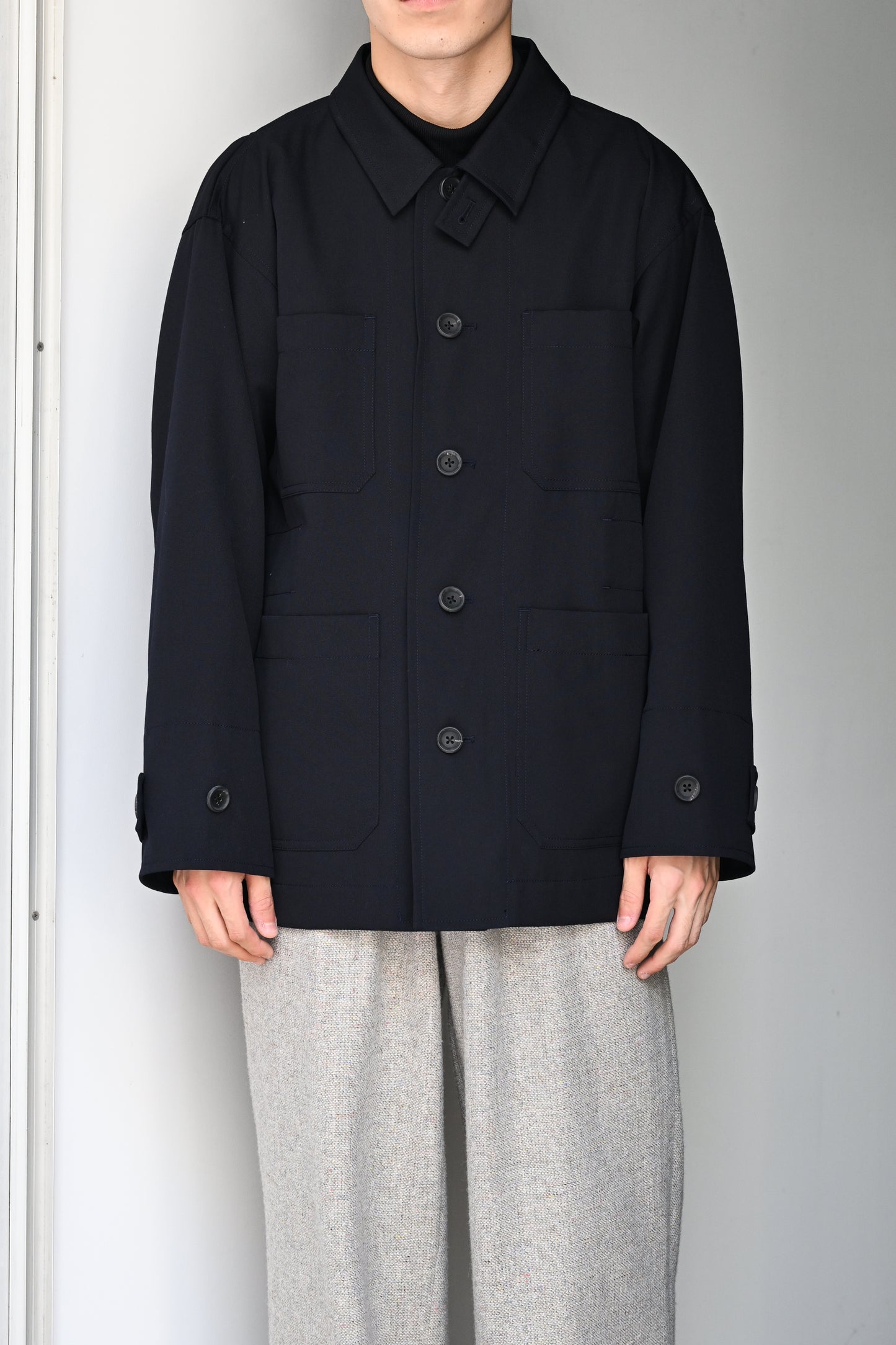 POSTELEGANT / Wool Blouson -NAVY