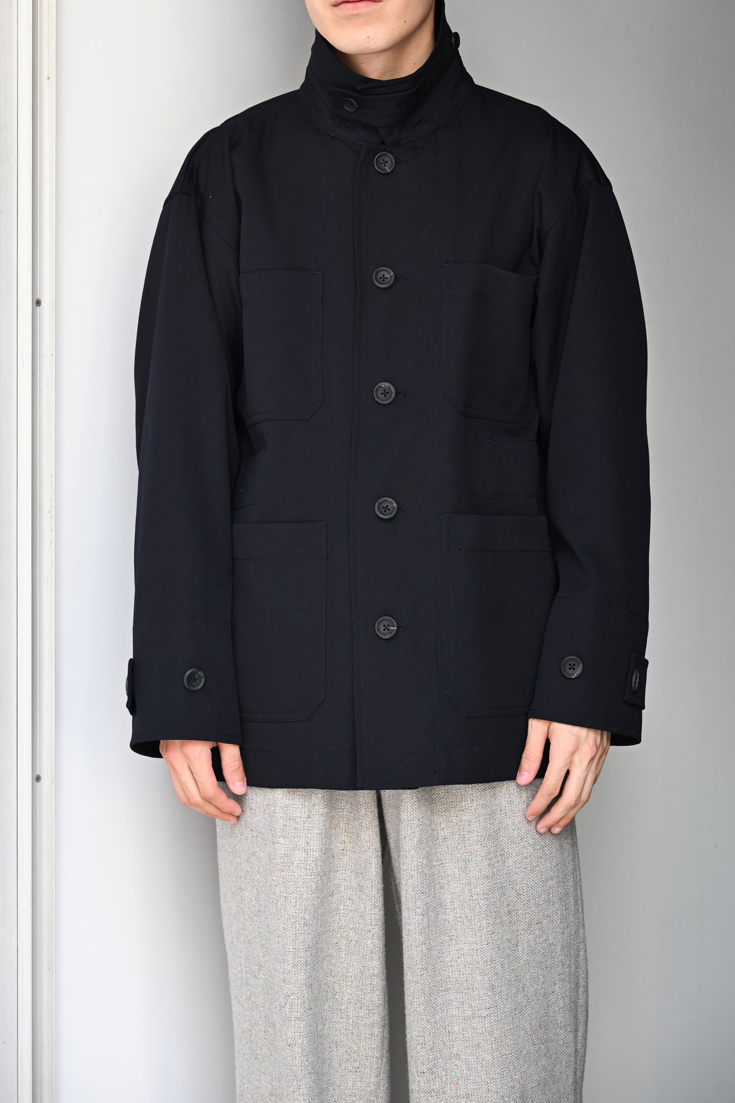 POSTELEGANT / Wool Blouson -NAVY