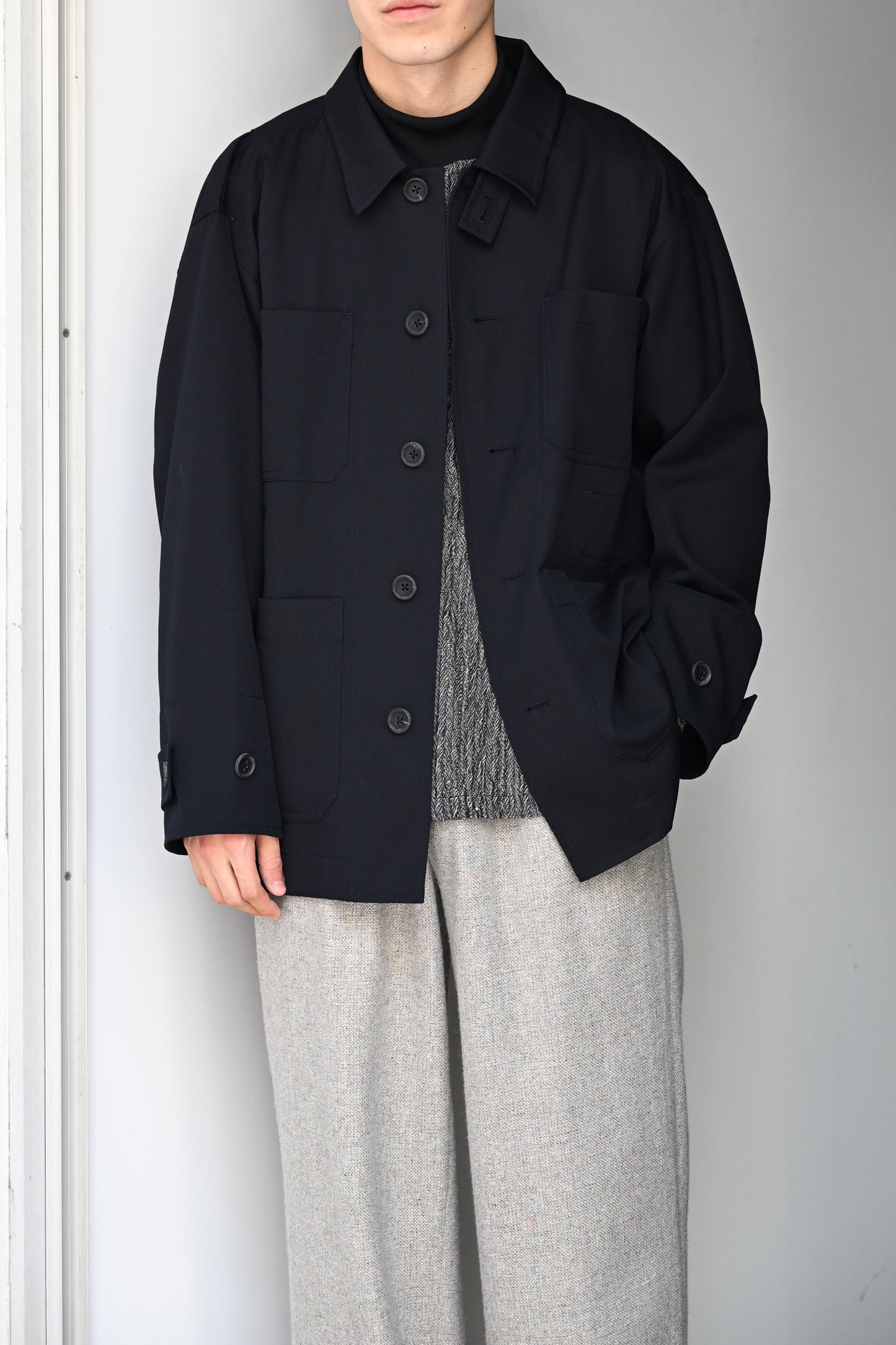 POSTELEGANT / Wool Blouson -NAVY
