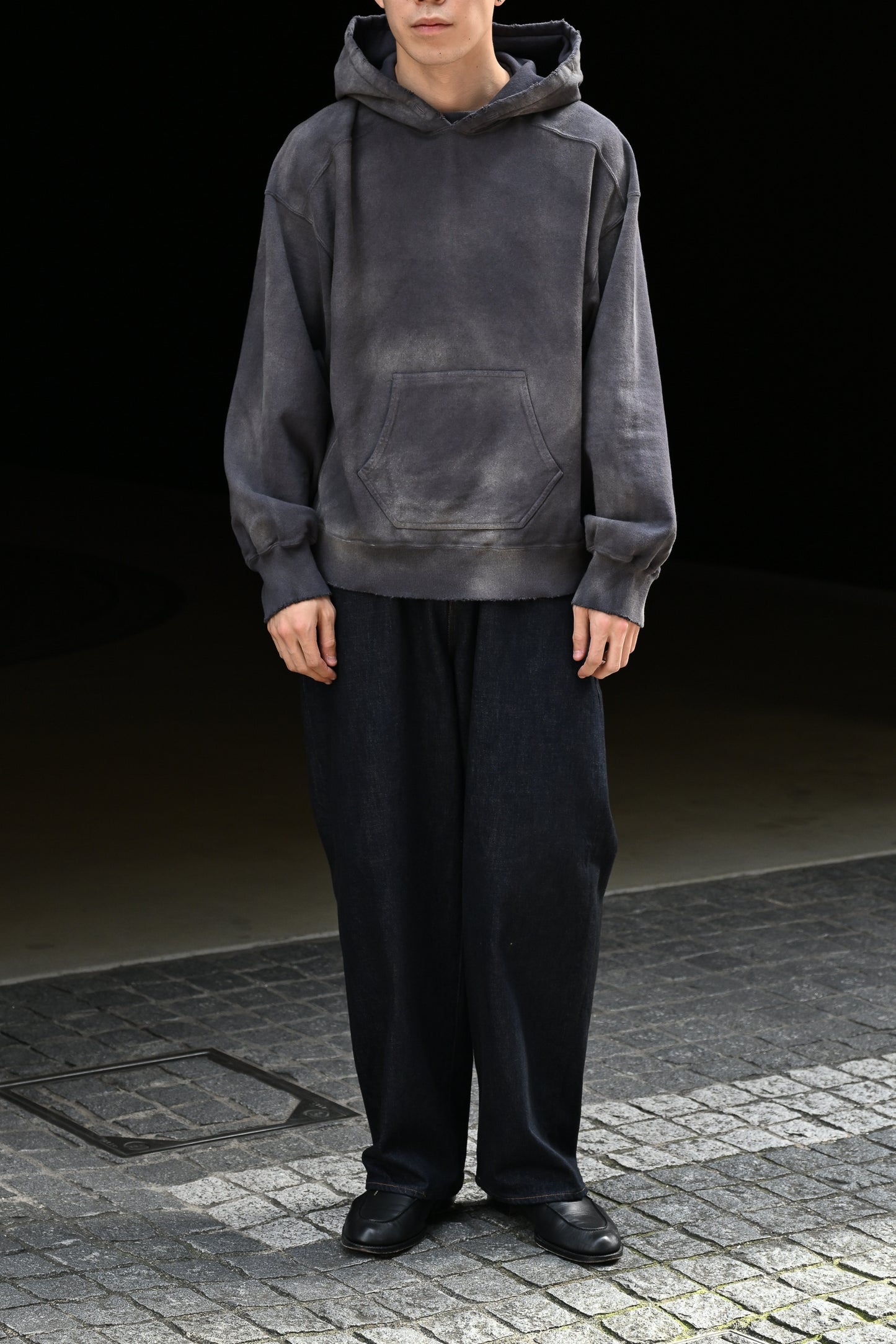 ANCELLM / SWITCHING HOODIE -BLACK