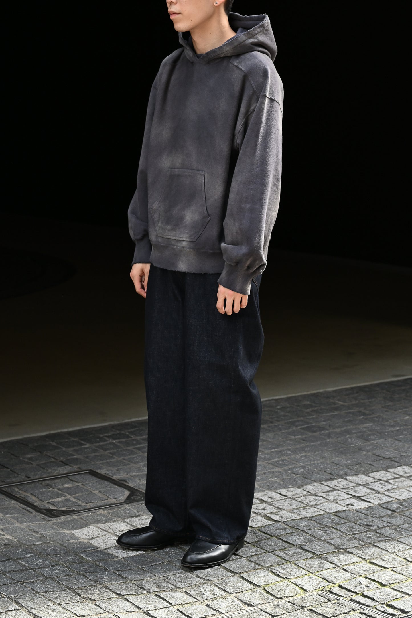 ANCELLM / SWITCHING HOODIE -BLACK