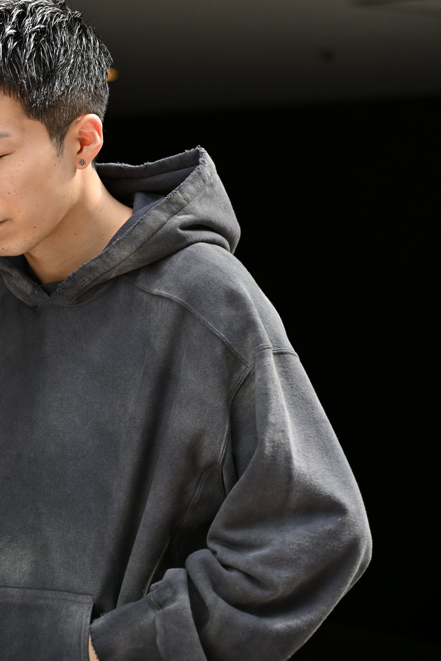 ANCELLM / SWITCHING HOODIE -BLACK