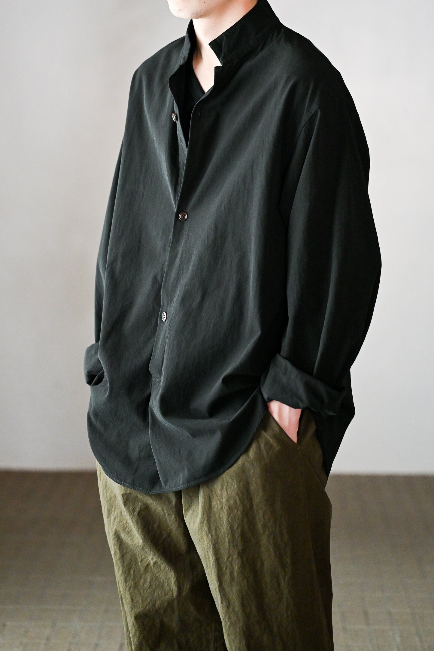 barbell object / twill po -BLACK