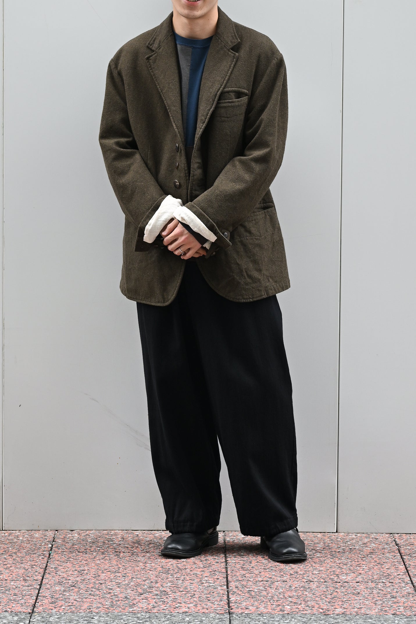 A MACHINE / Felted Waistcoat Jacket -KHAKI