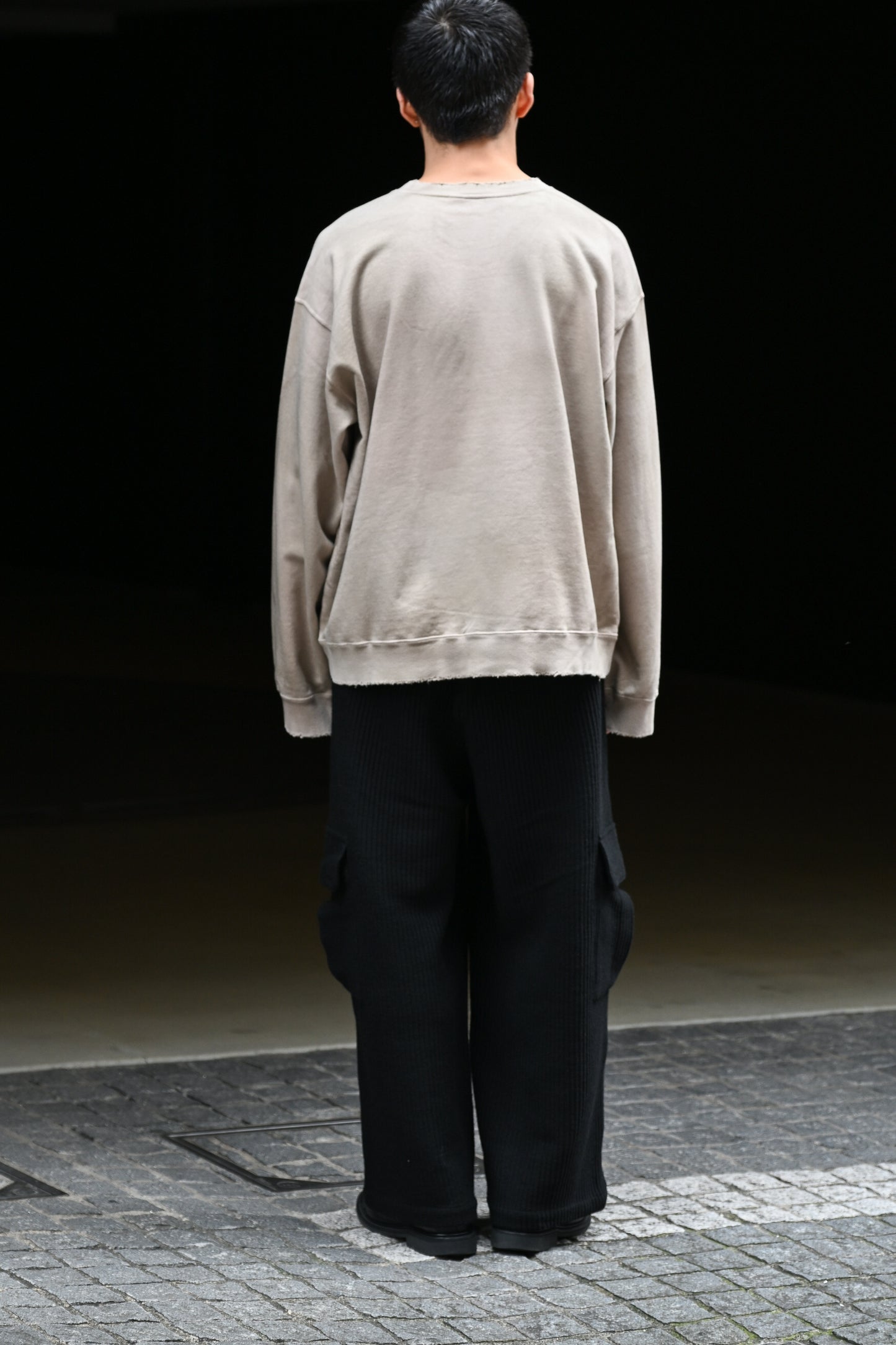 ANCELLM / UNEVENNESS SWEAT SHIRT -SAND