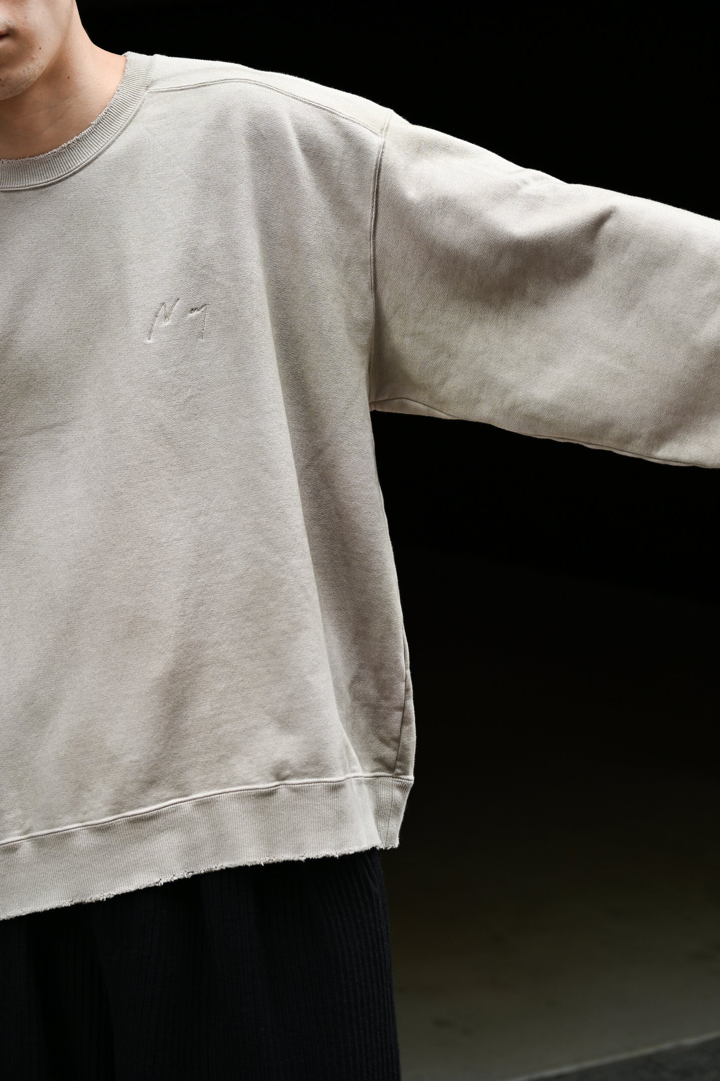 ANCELLM / UNEVENNESS SWEAT SHIRT -SAND