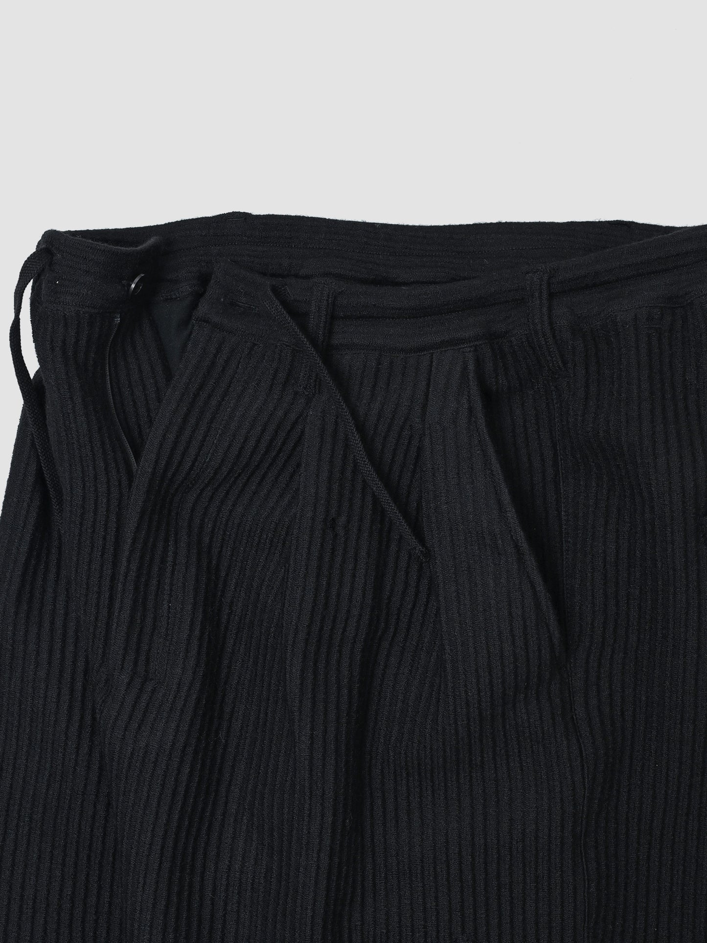 ANCELLM / WOOL CORDUROY CARGO SLACKS -BLACK