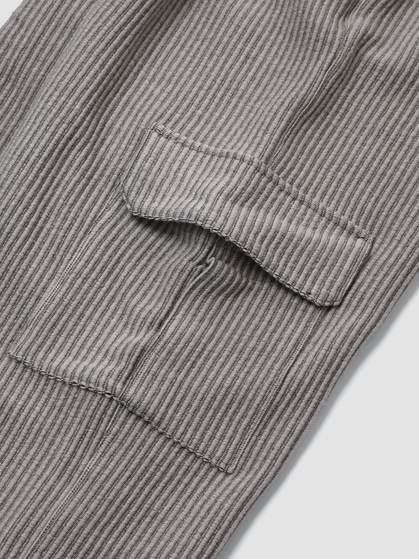 ANCELLM / WOOL CORDUROY CARGO SLACKS -SAND