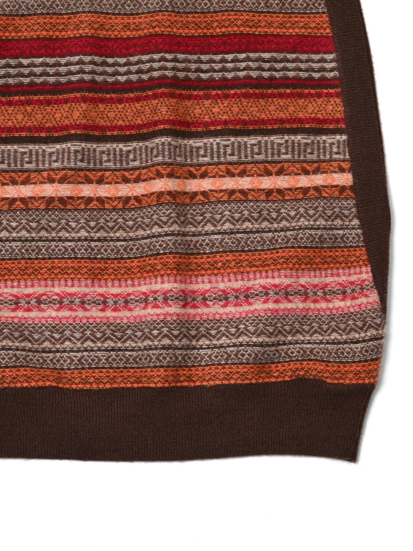 BISOWN / CASHMERE FAIRISLE MIDDLEVEST -BROWN MIX