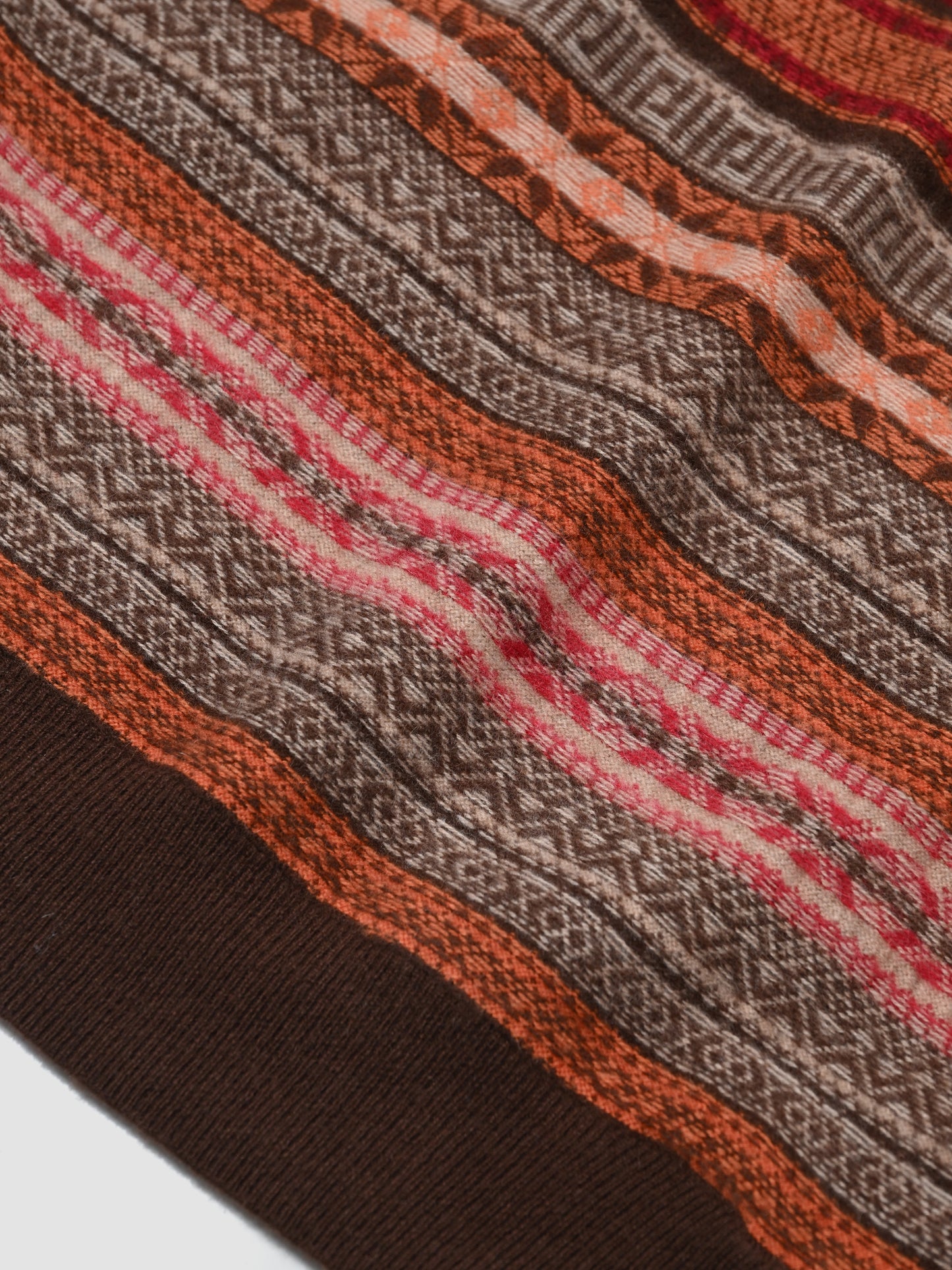 BISOWN / CASHMERE FAIRISLE MIDDLEVEST -BROWN MIX