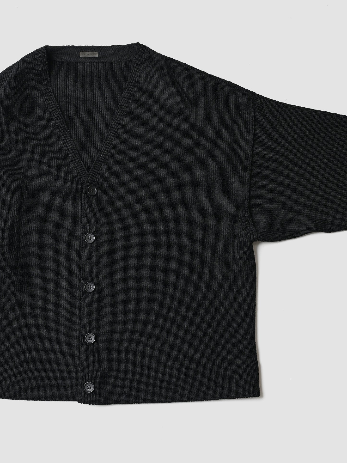 Antwort / DROP KNIT CARDIGAN -BLACK