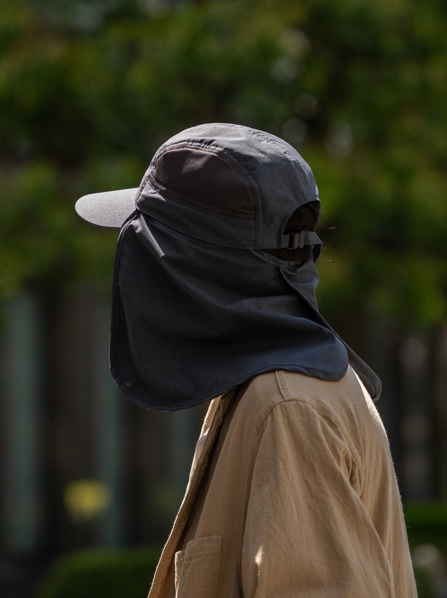 COMESANDGOES / SUN SHADE MESH CAP -CHARCOAL
