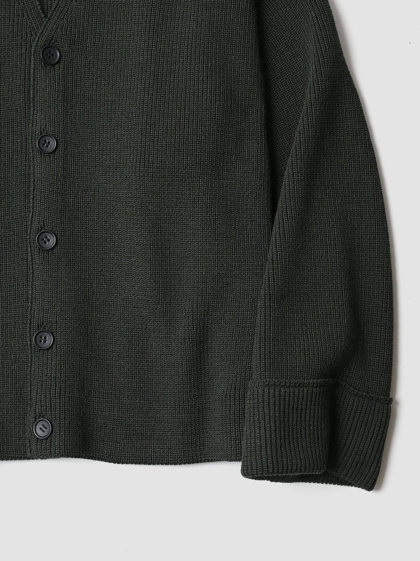 Antwort / DROP KNIT CARDIGAN -DARK GREEN