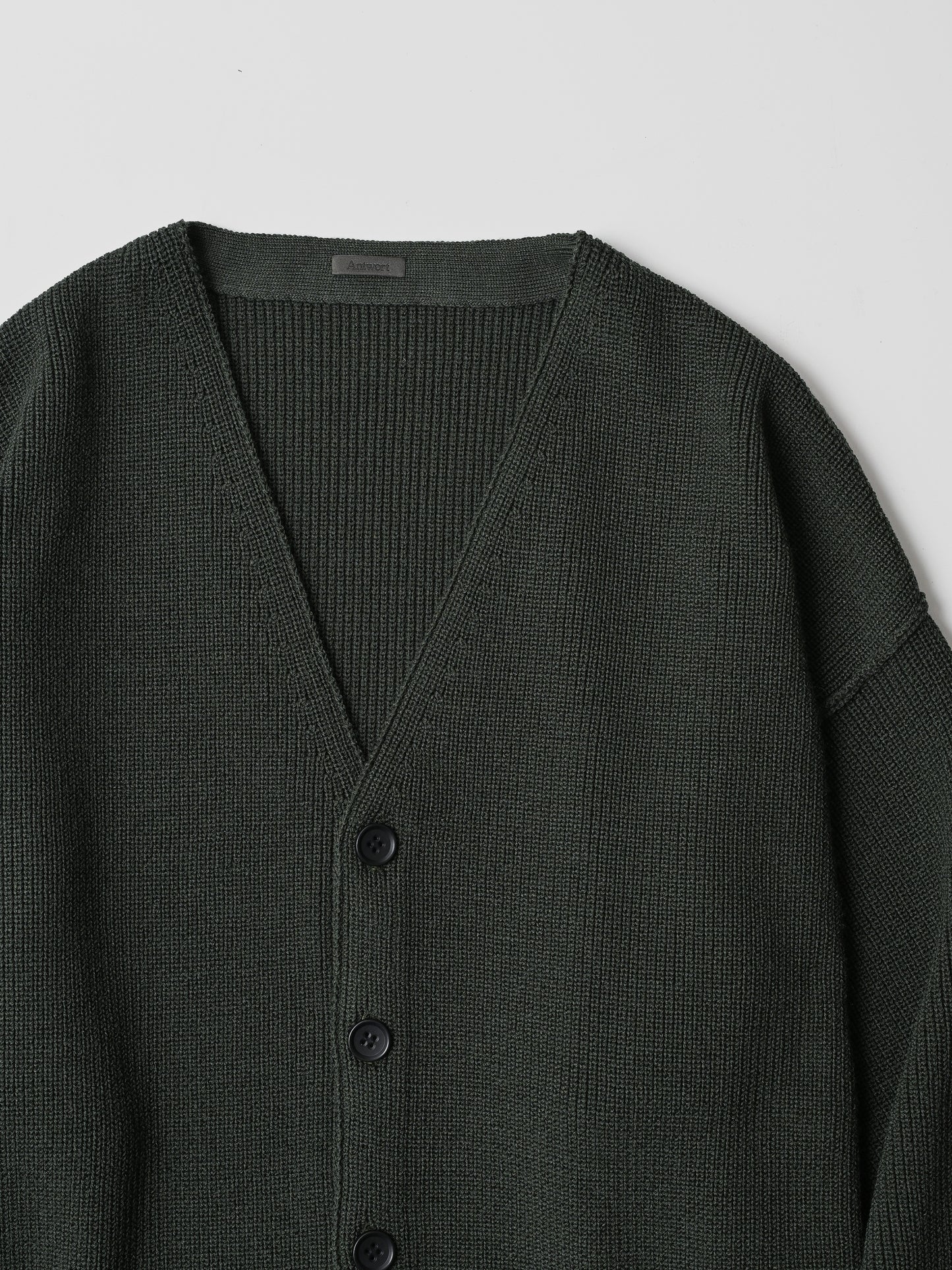 Antwort / DROP KNIT CARDIGAN -DARK GREEN