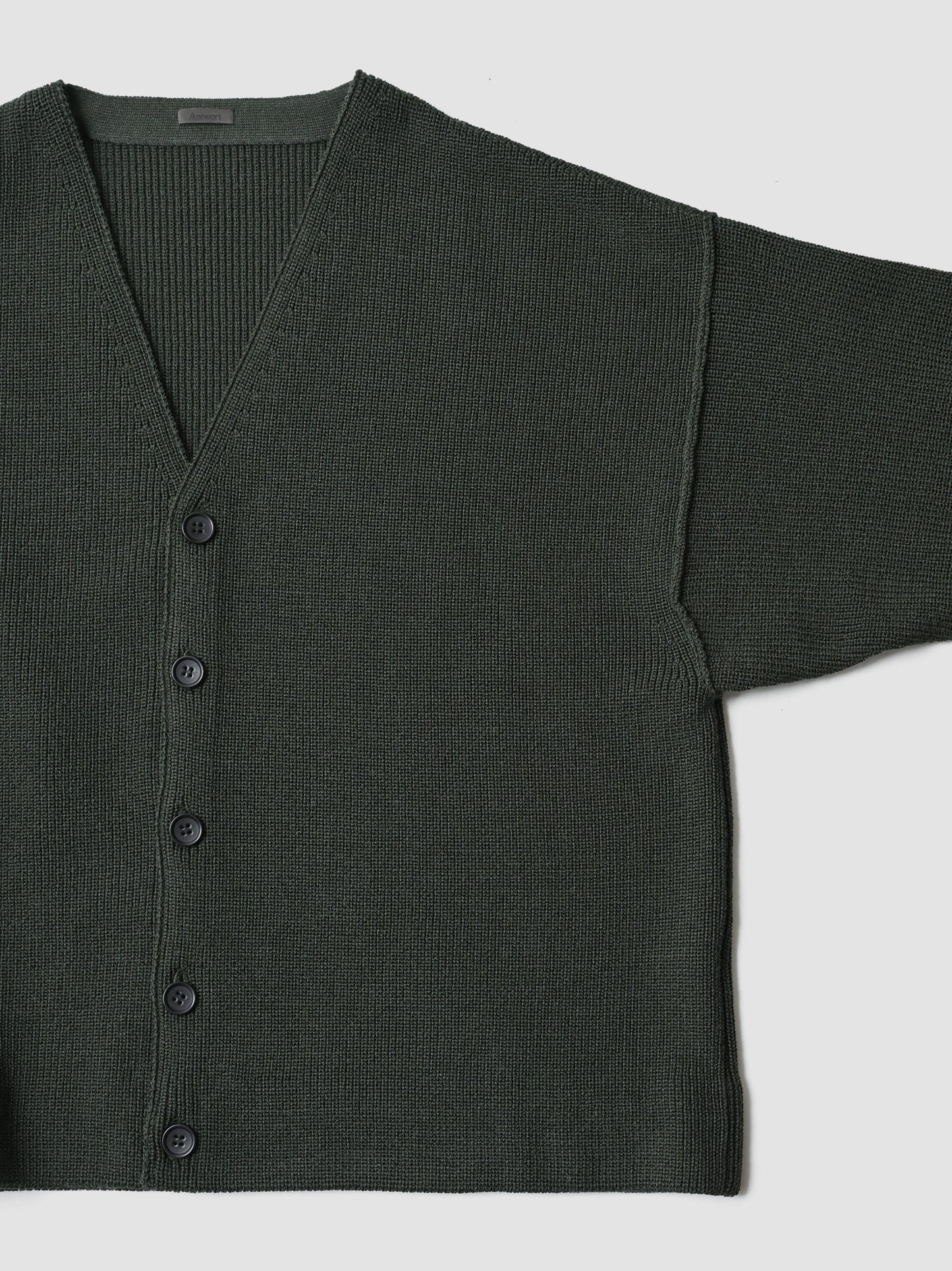 Antwort / DROP KNIT CARDIGAN -DARK GREEN