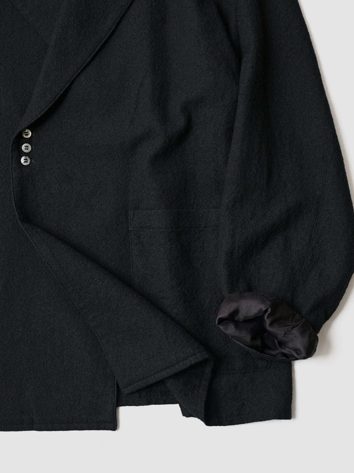 barbell object / wool coat -BLACK