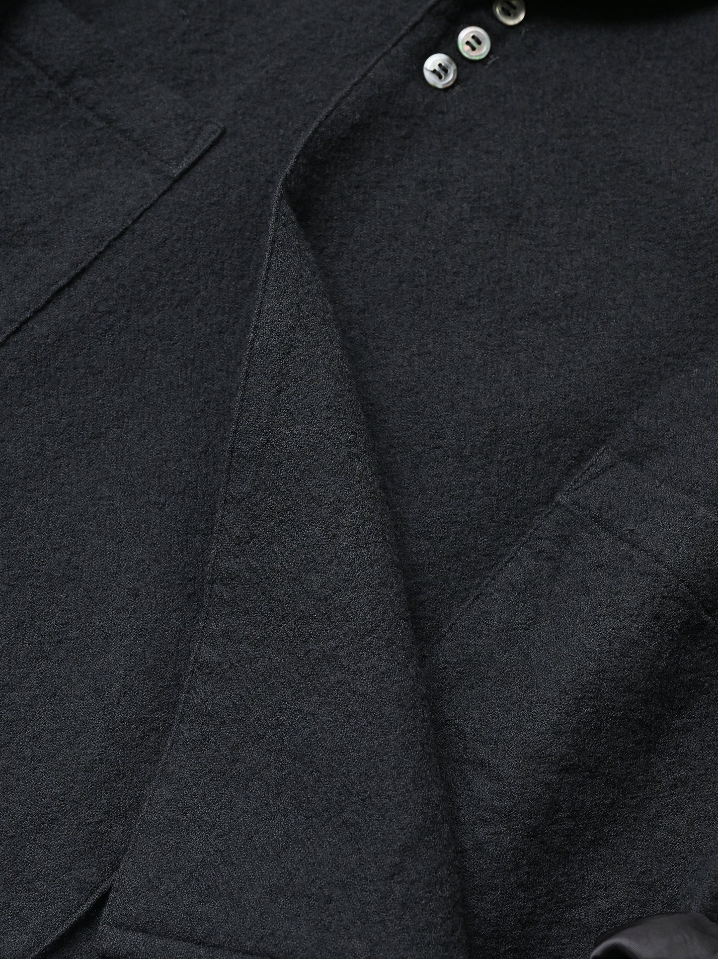 barbell object / wool coat -BLACK