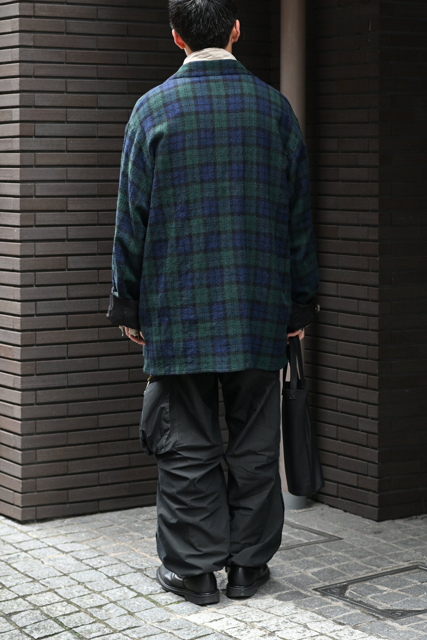 barbell object / wool coat -CHECK