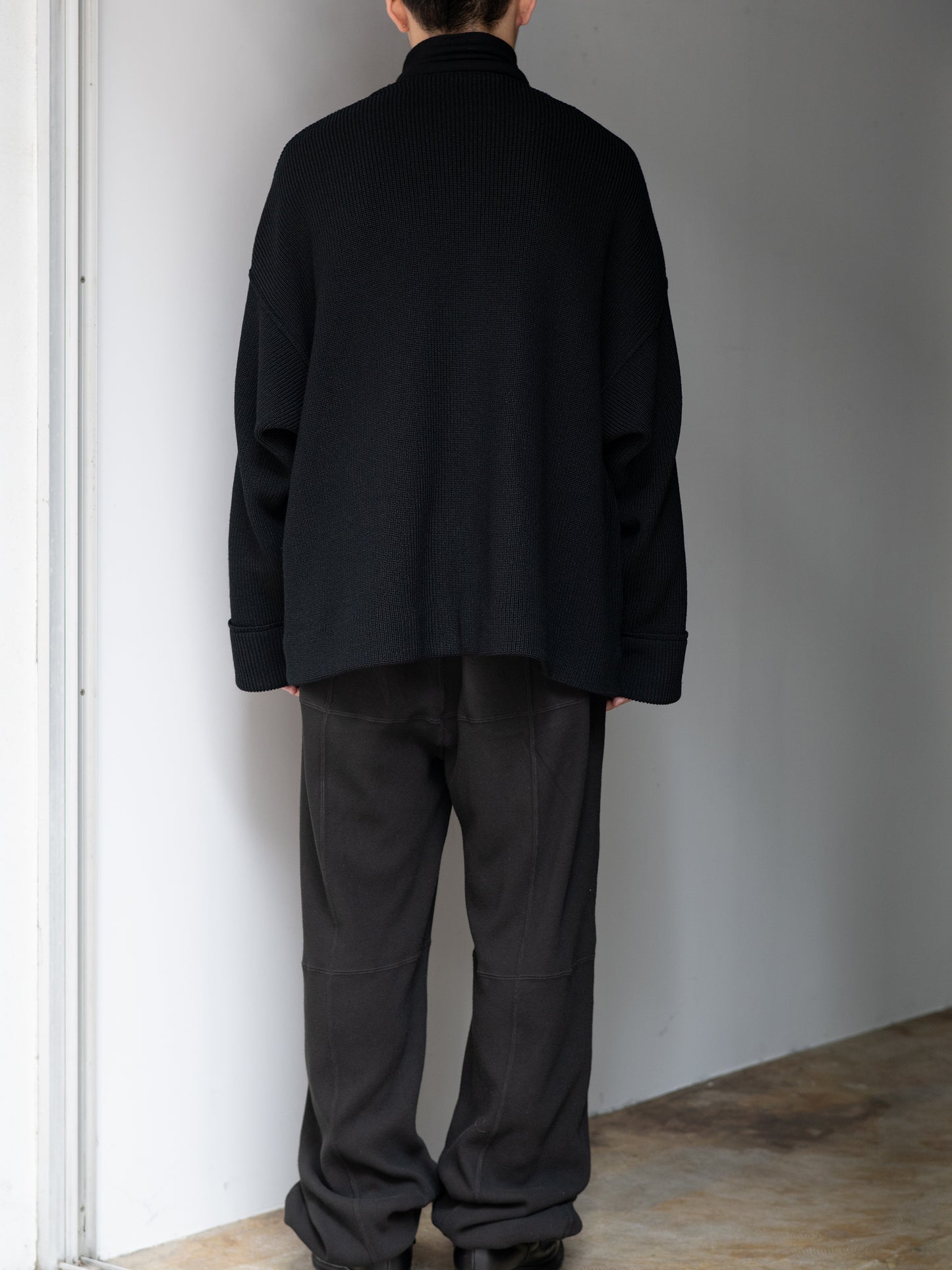 Antwort / DROP KNIT CARDIGAN -BLACK