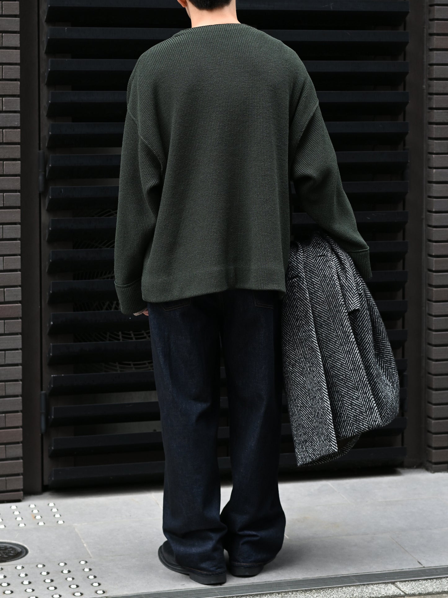 Antwort / DROP KNIT CARDIGAN -DARK GREEN