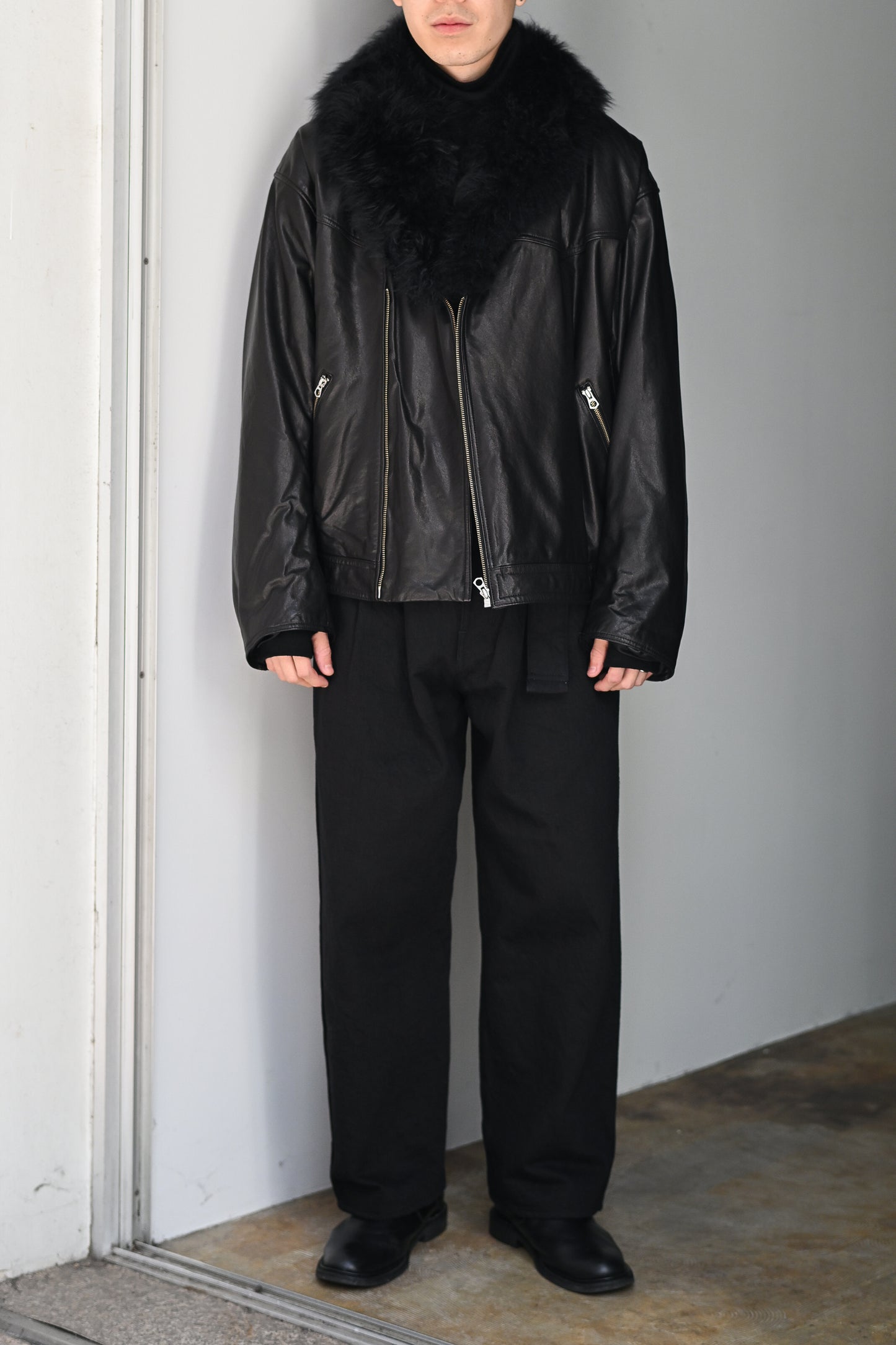 barbell object / f/l jkt -BLACK