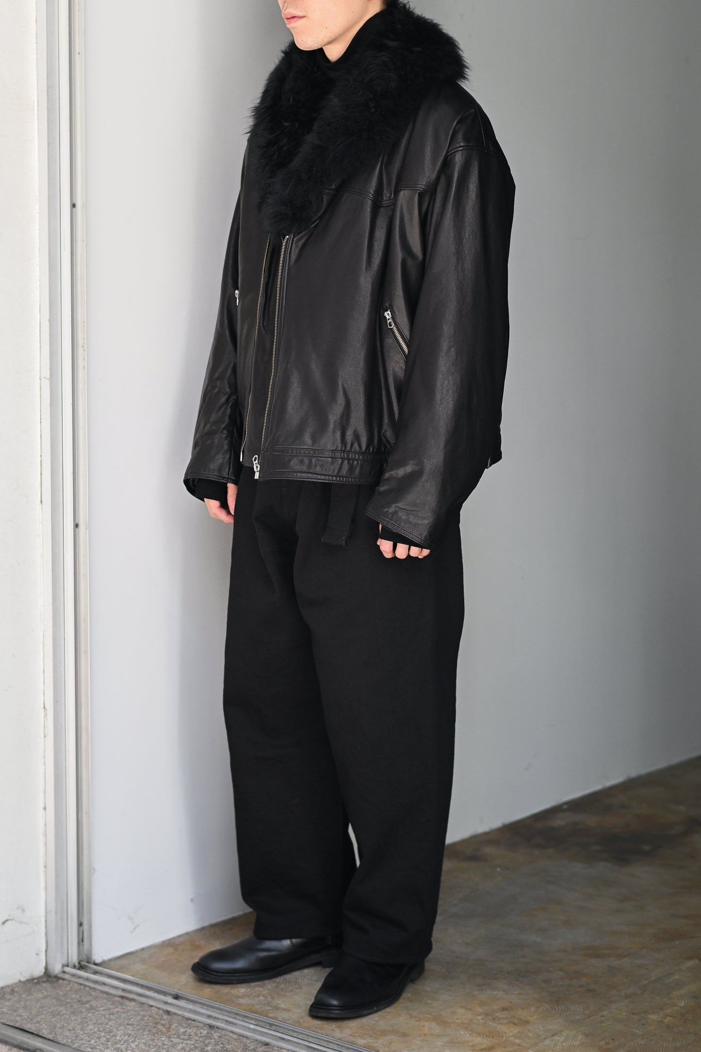 barbell object / f/l jkt -BLACK