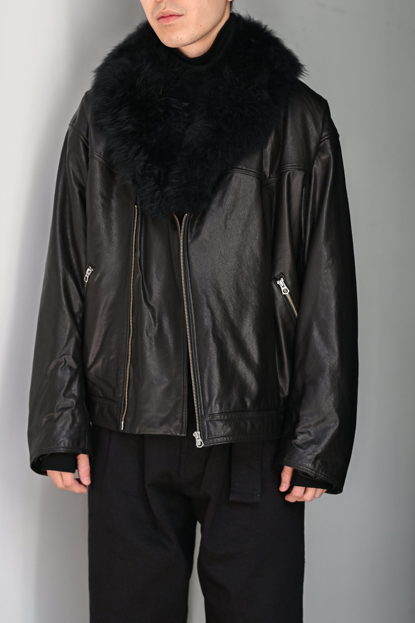 barbell object / f/l jkt -BLACK
