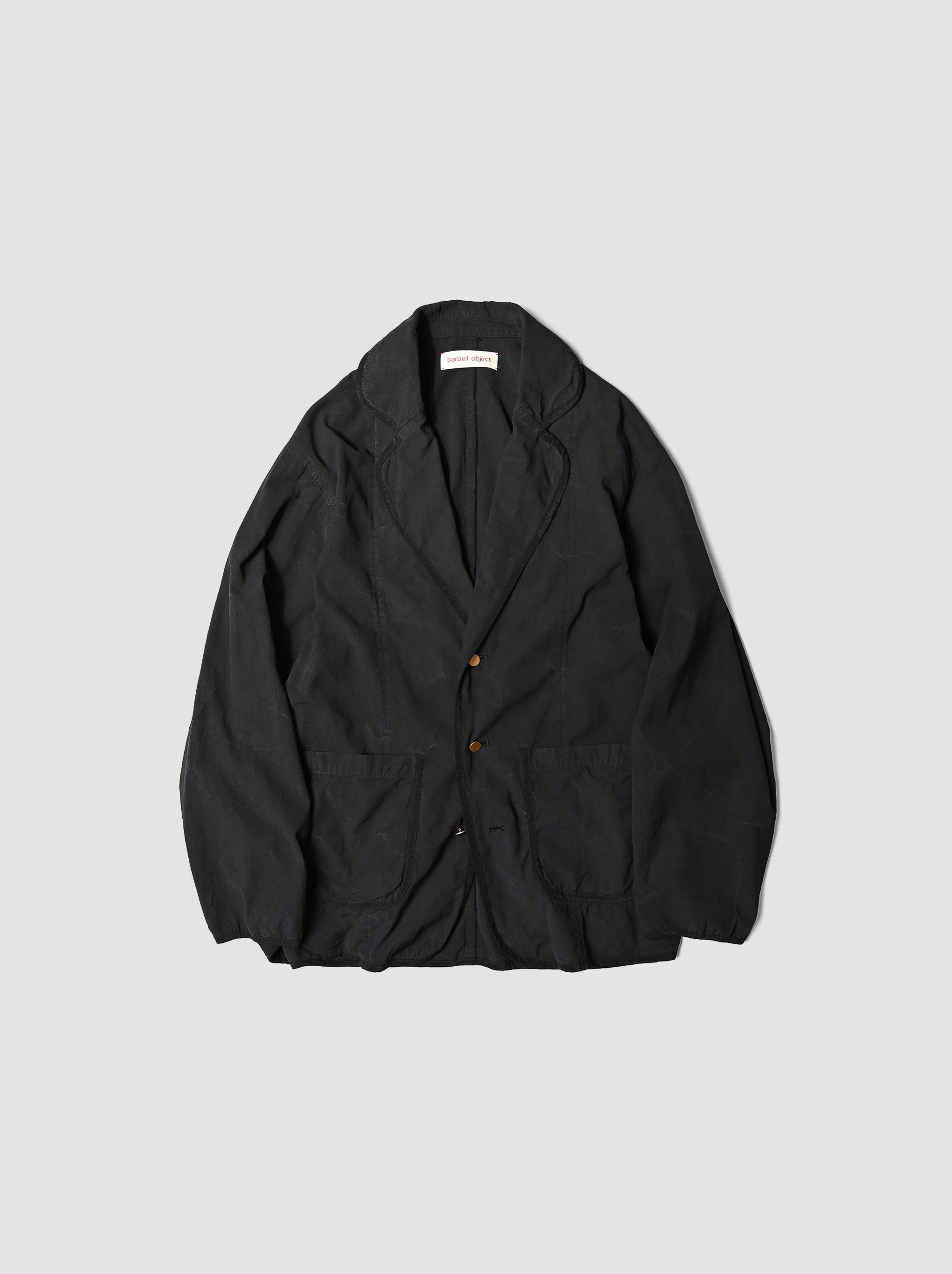 barbell object / piping jkt -BLACK
