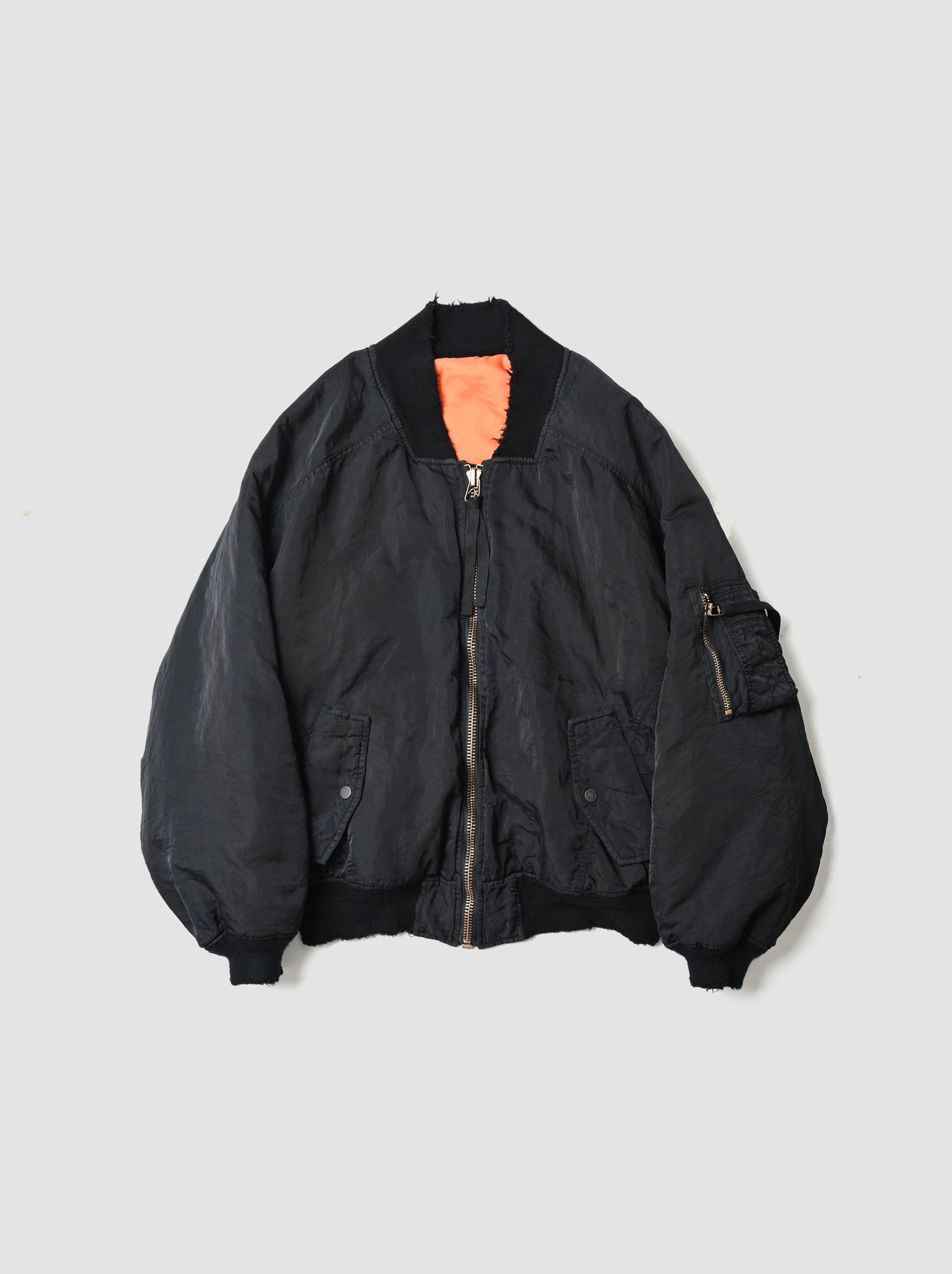 ANCELLM / AGING BOMBER JACKET -BLACK