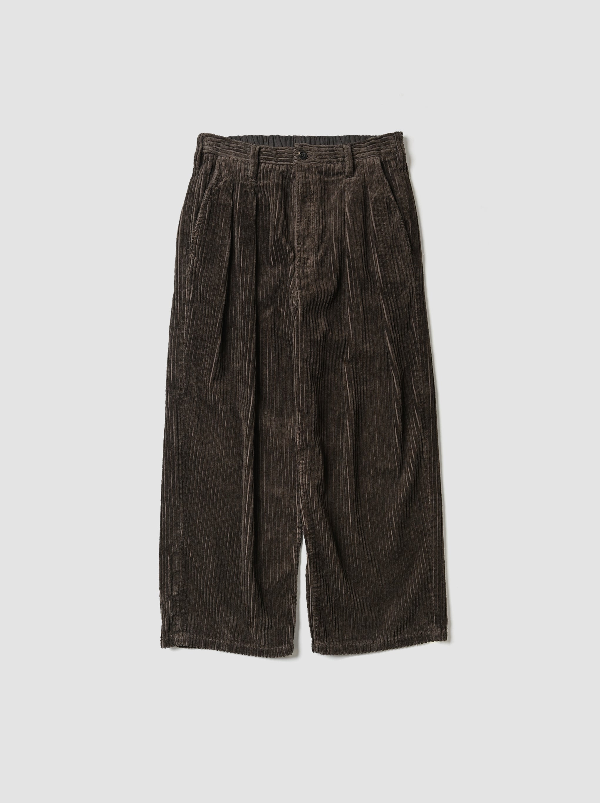 ANCELLM / CORDUROY WIDE SLACKS -BROWN
