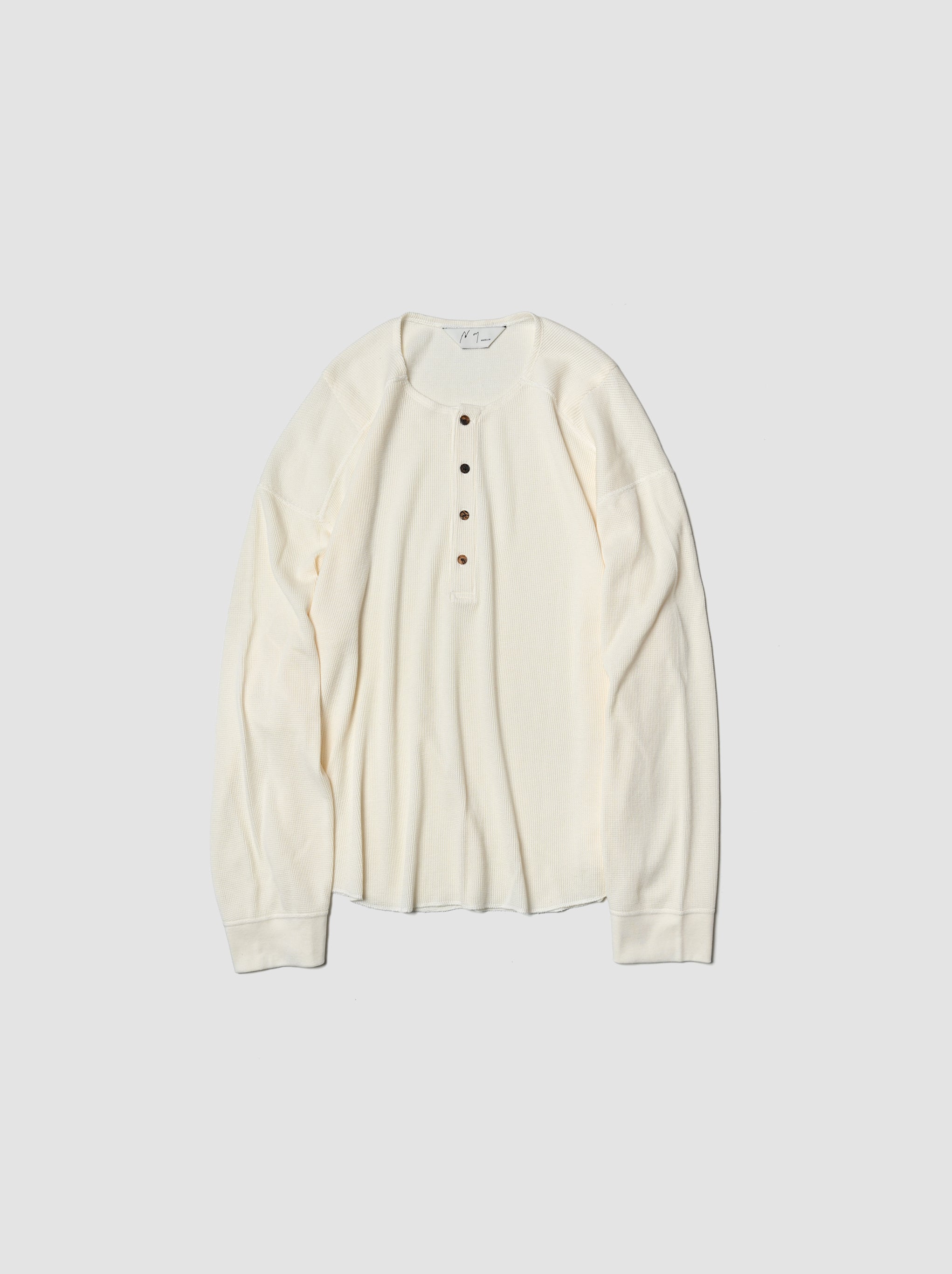 ANCELLM / C/CA HENLEY LS T-SHIRT -WHITE