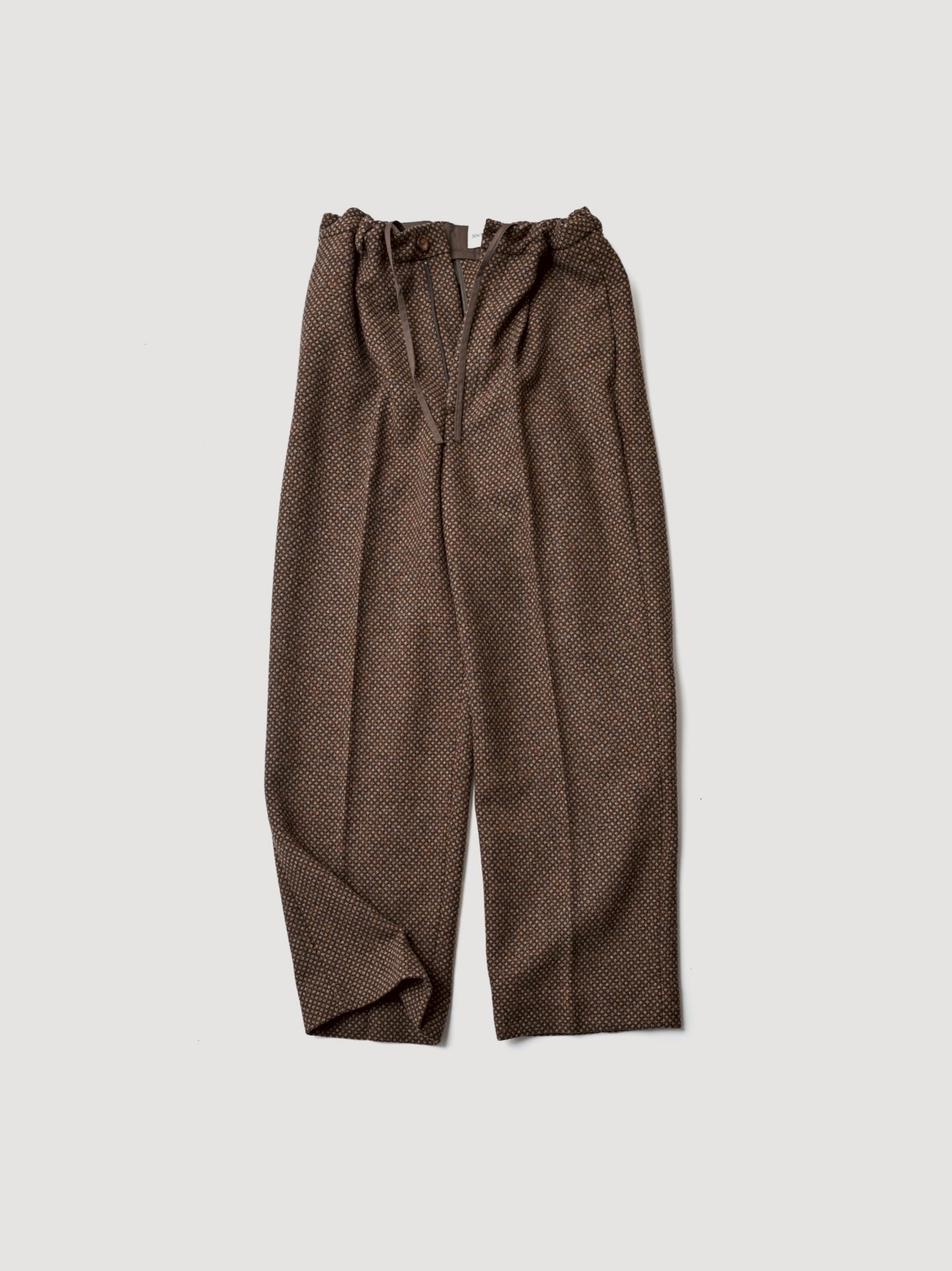 BISOWN / HEAVYWOOL 1TUCK EASY SLACKS - BROWN EYES