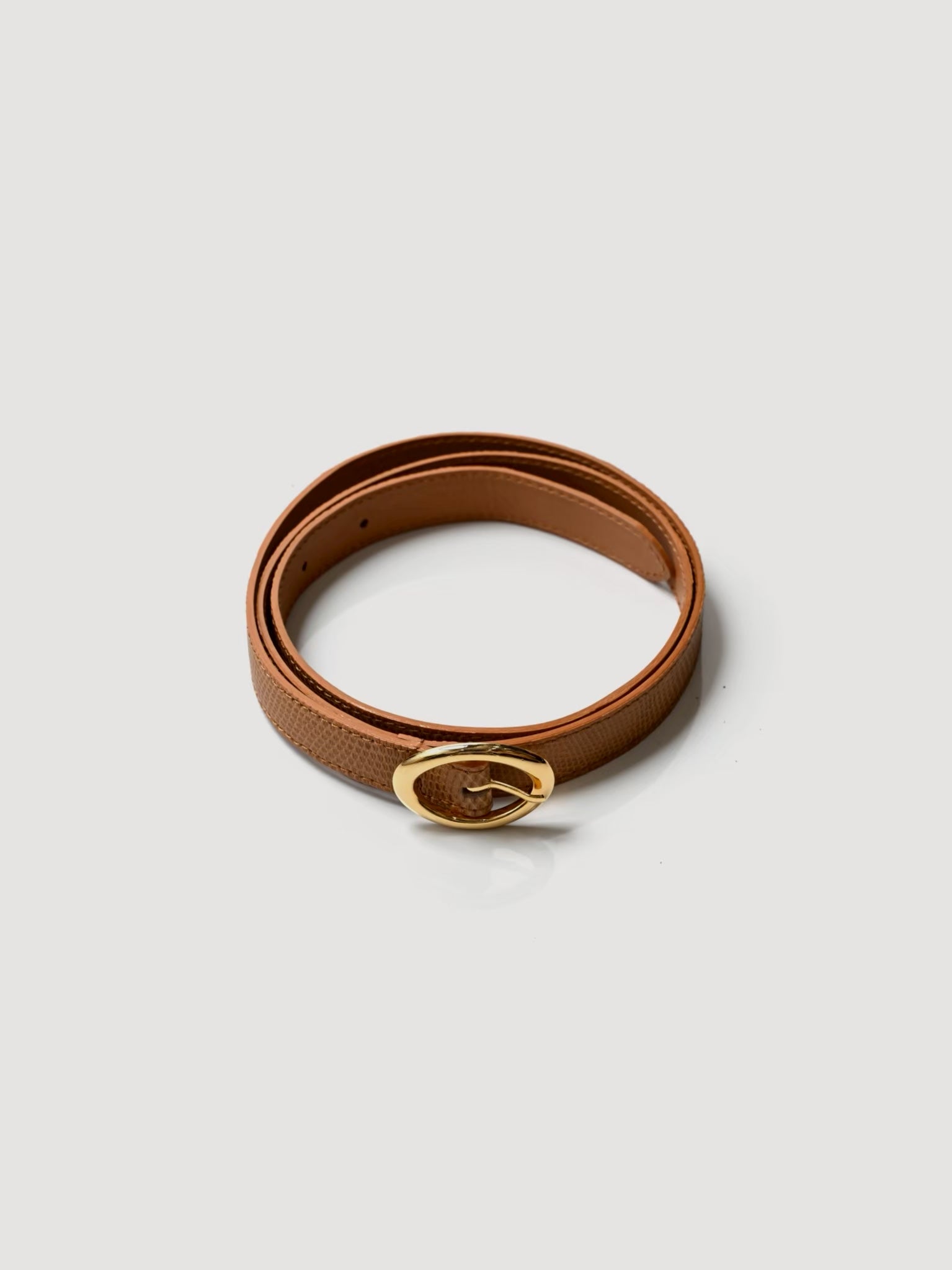 BISOWN / LIZARD OVAL BELT -CAMEL – and father