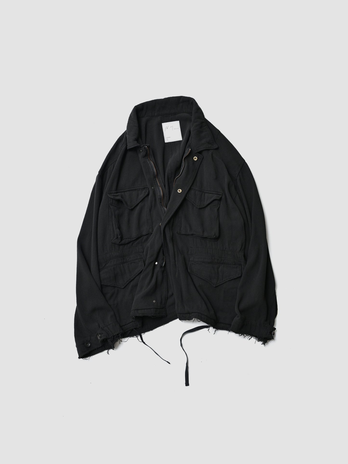 ANCELLM / SILK SUEDE FIELD JACKET -BLACK