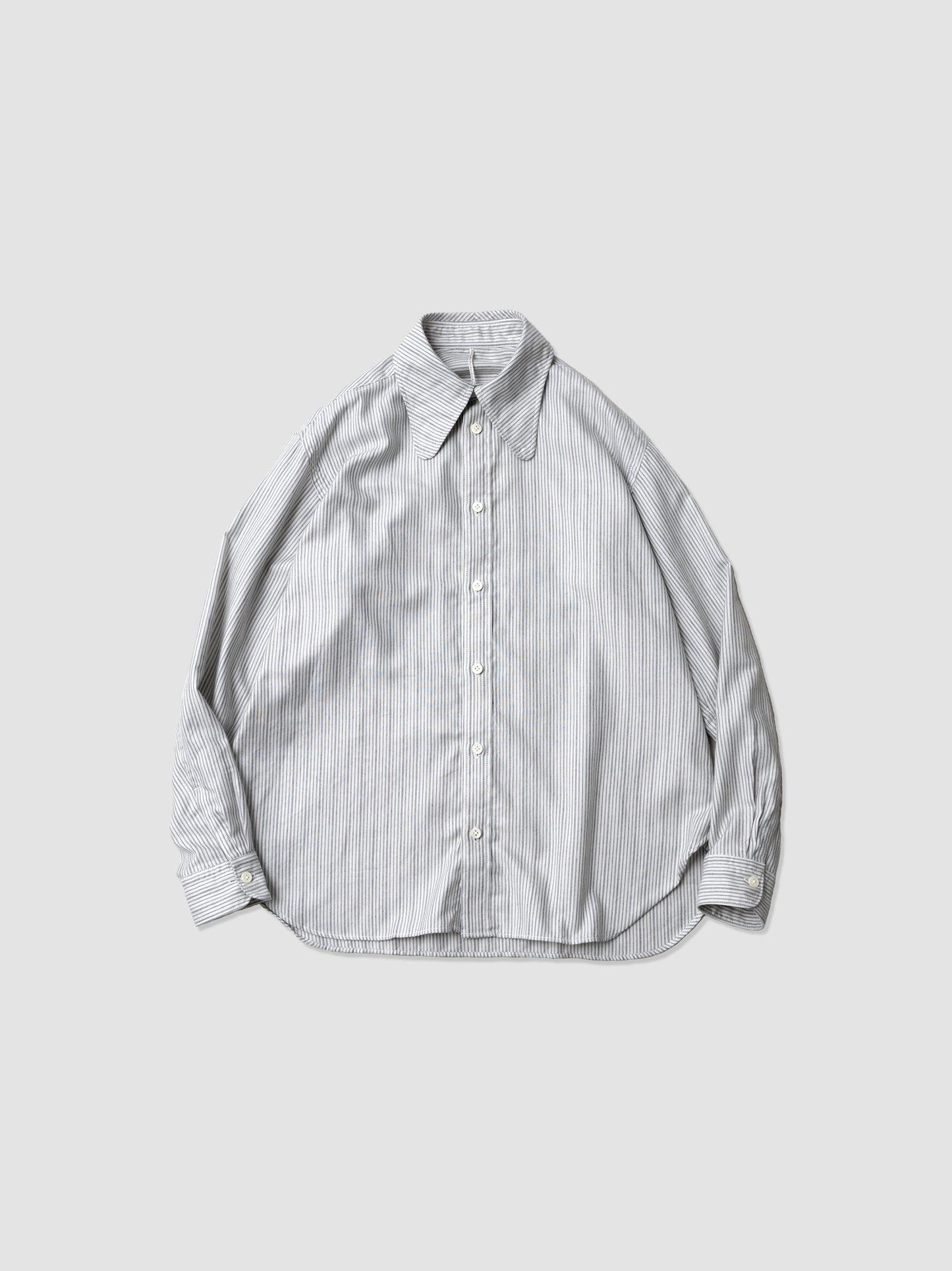 M's braque / DOG EAR COLLAR SHIRT -WHITE STRIPE