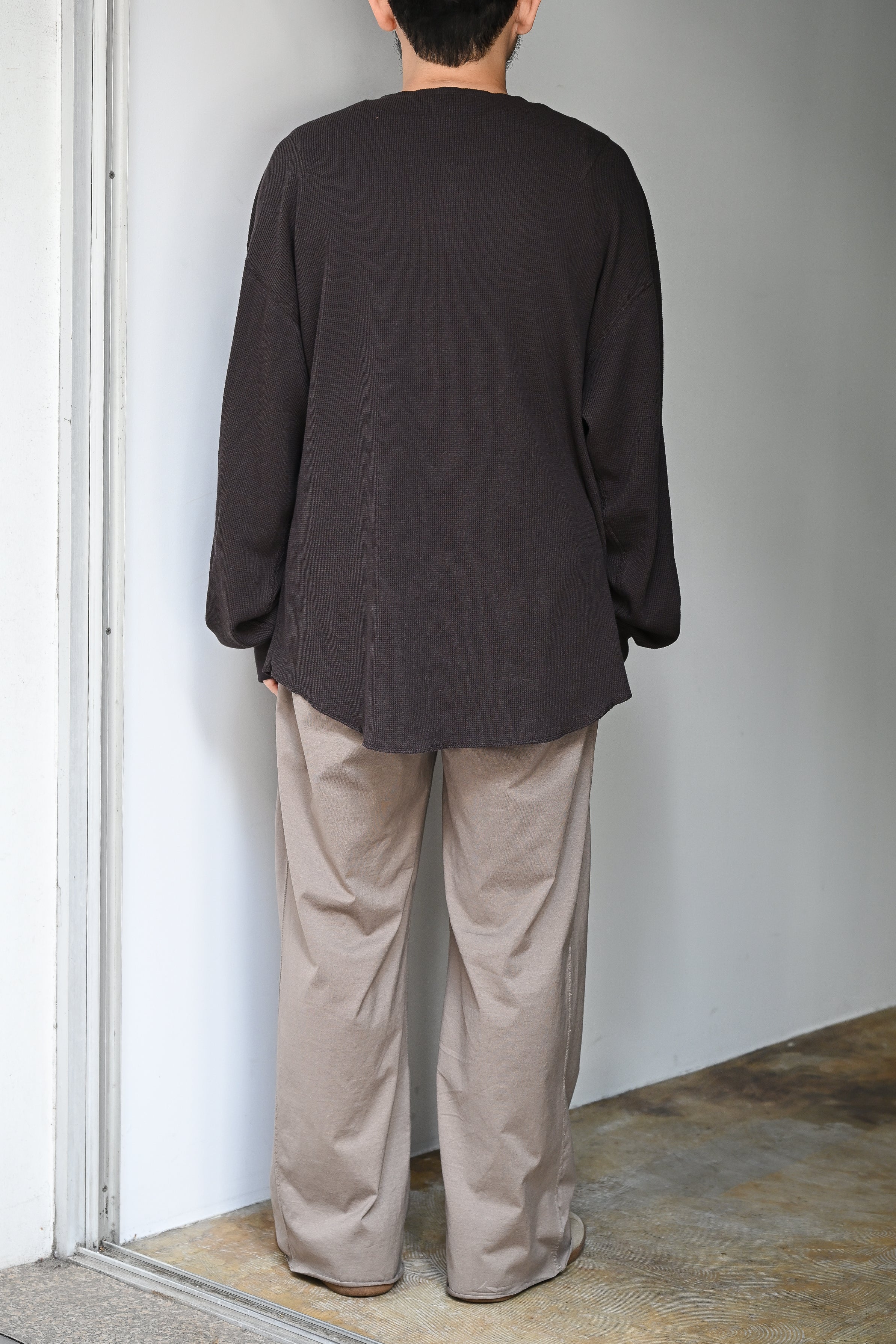 ANCELLM / C/CA HENLEY LS T-SHIRT -D.BROWN