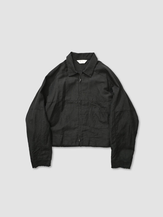 ANCELLM / W/L SHORT ZIPUP SHIRT -BLACK