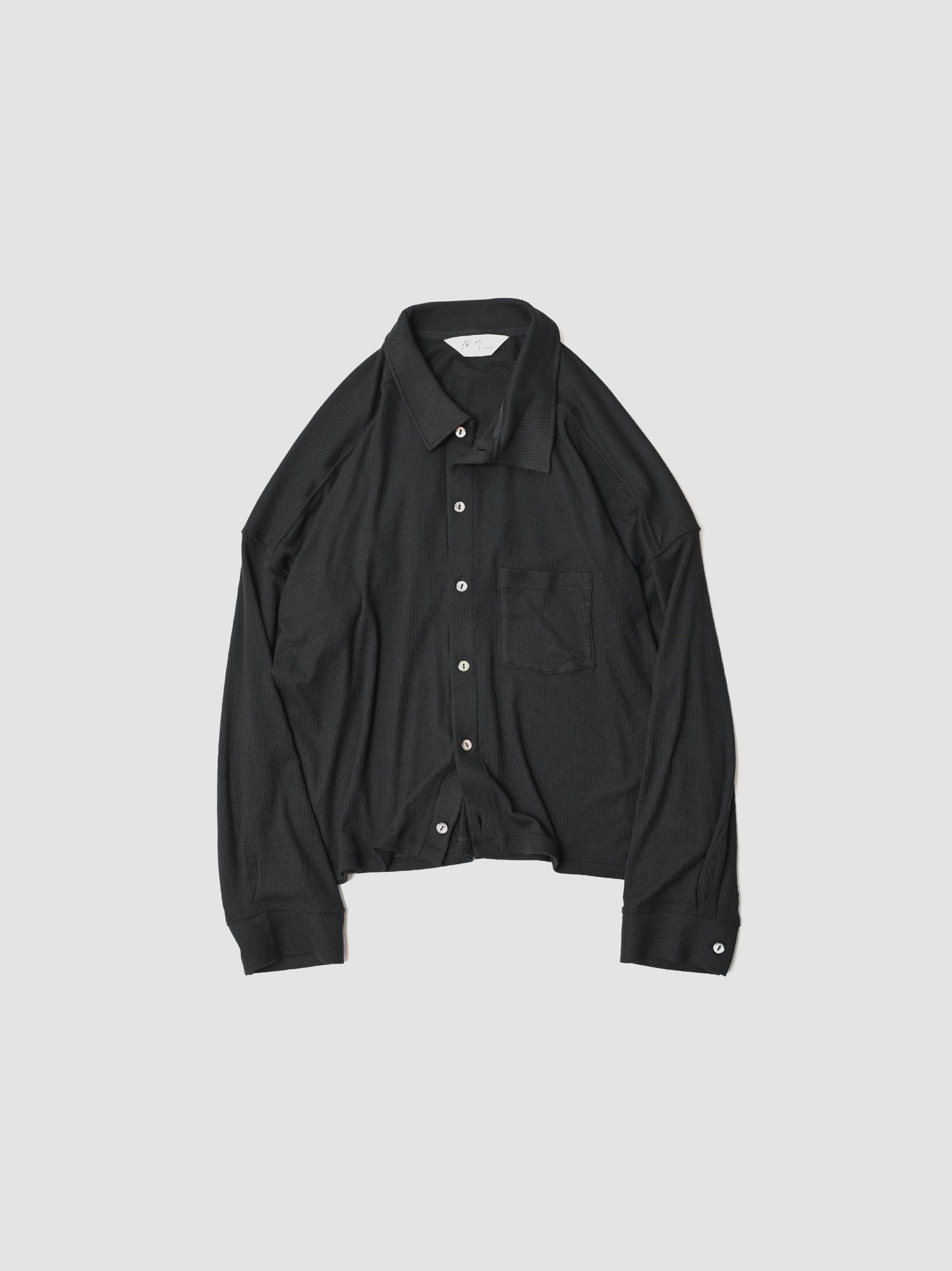 ANCELLM / CAS/SIL KIMONO KNIT SHIRT -BLACK