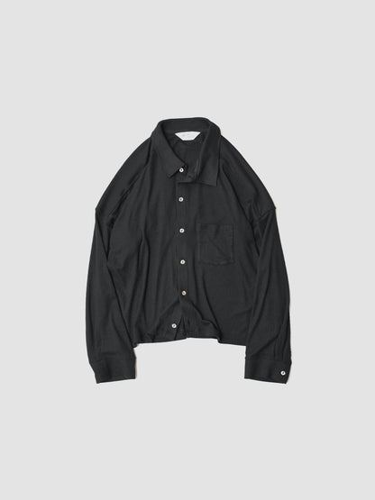 ANCELLM / CAS/SIL KIMONO KNIT SHIRT -BLACK