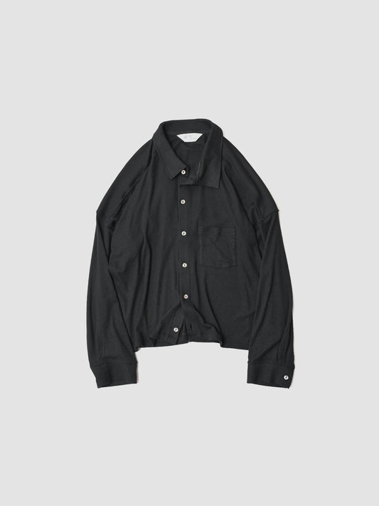 ANCELLM / CAS/SIL KIMONO KNIT SHIRT -BLACK