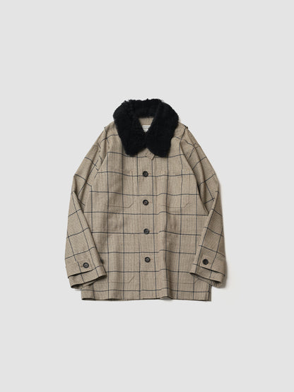 POSTELEGANT / Wool Blouson -BEIGE CHECK