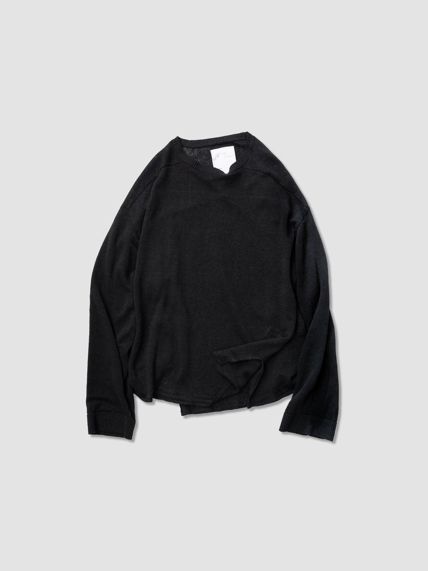 ANCELLM / CUT LS KNIT -BLACK