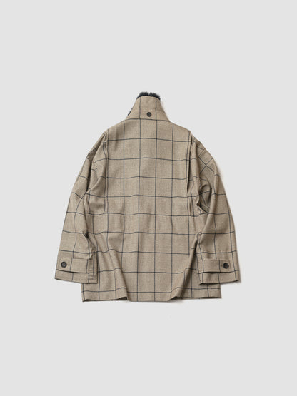 POSTELEGANT / Wool Blouson -BEIGE CHECK