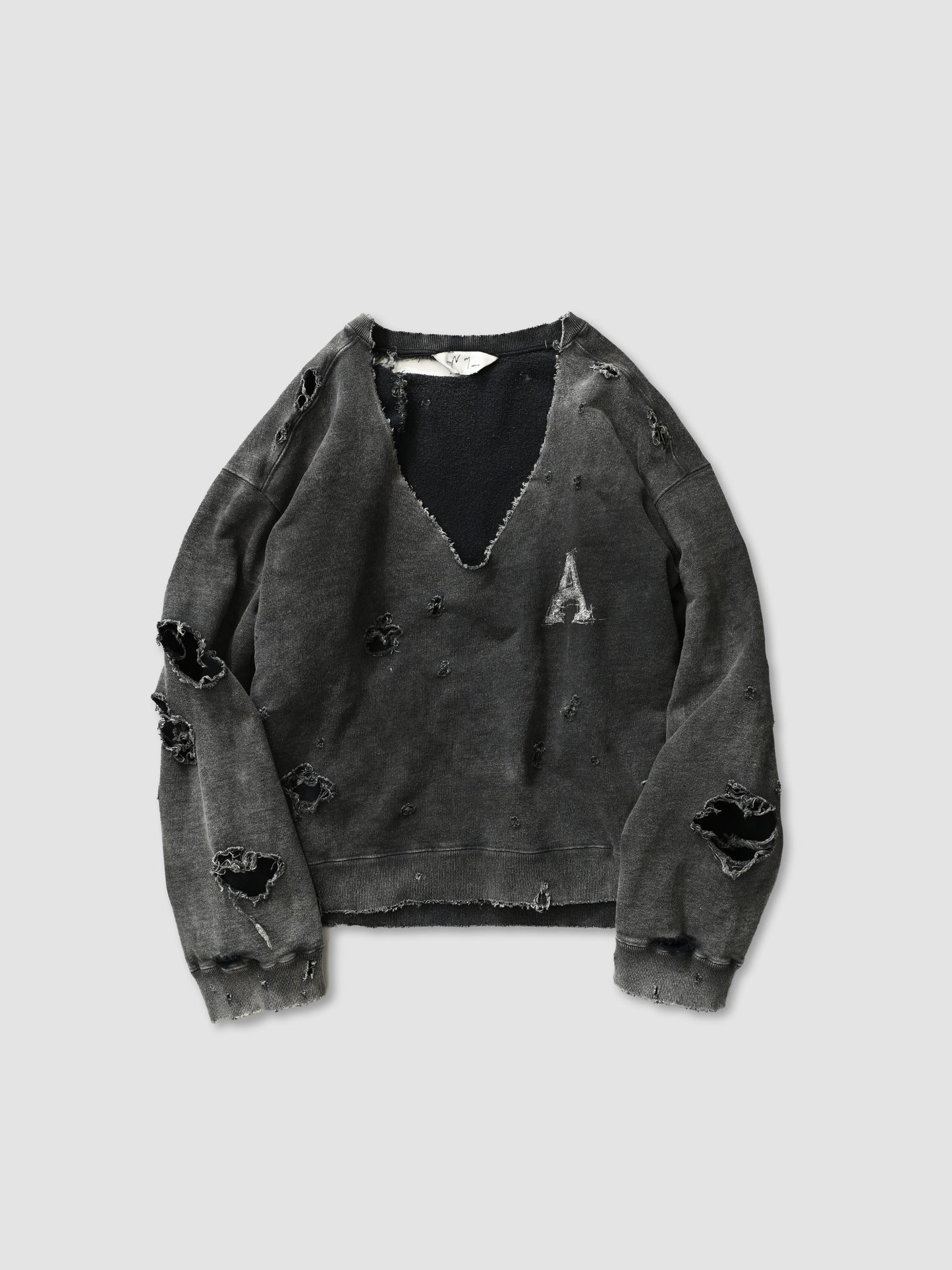 ANCELLM / HARD CRASH SWEAT SHIRT -BLACK