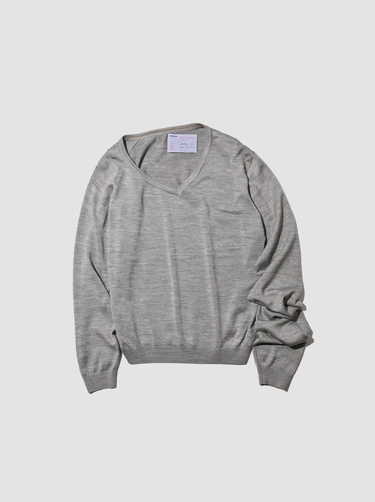 A MACHINE / V-neck Sweater/apartamento#18 MARGARET HOWELL -GRAY